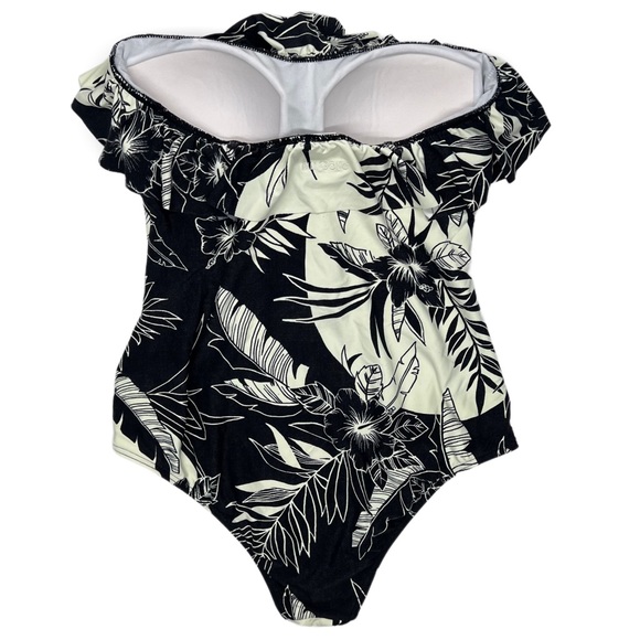 {Billabong} "Maui" One Piece Strapless Option Ruffle Hawaii Tropical Swimsuit - Picture 7 of 7